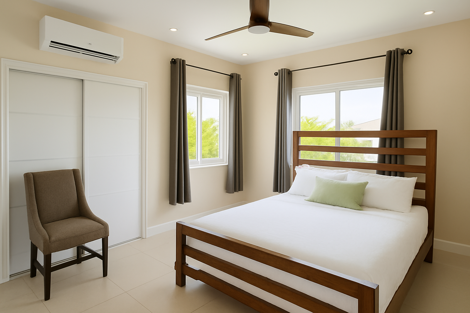 Bedroom with walk-in closet